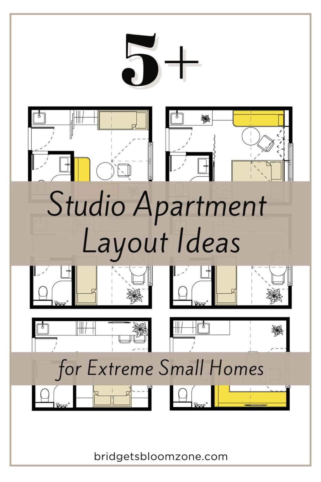 Studio Apartment Layout Ideas: 5+ Floor Plans for 180 Sq Ft - Bridget's ...